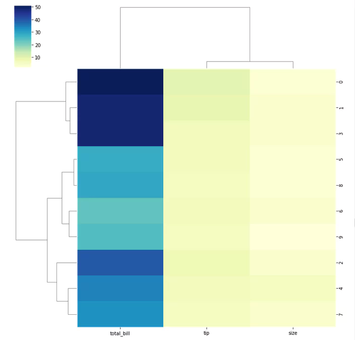 Seaborn clustermap Output in python