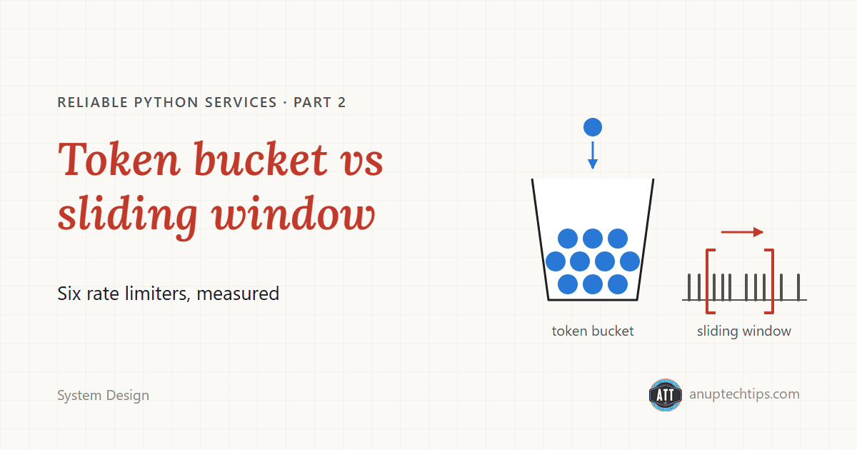 Rate limiting algorithms: token bucket vs sliding window, six rate limiters measured